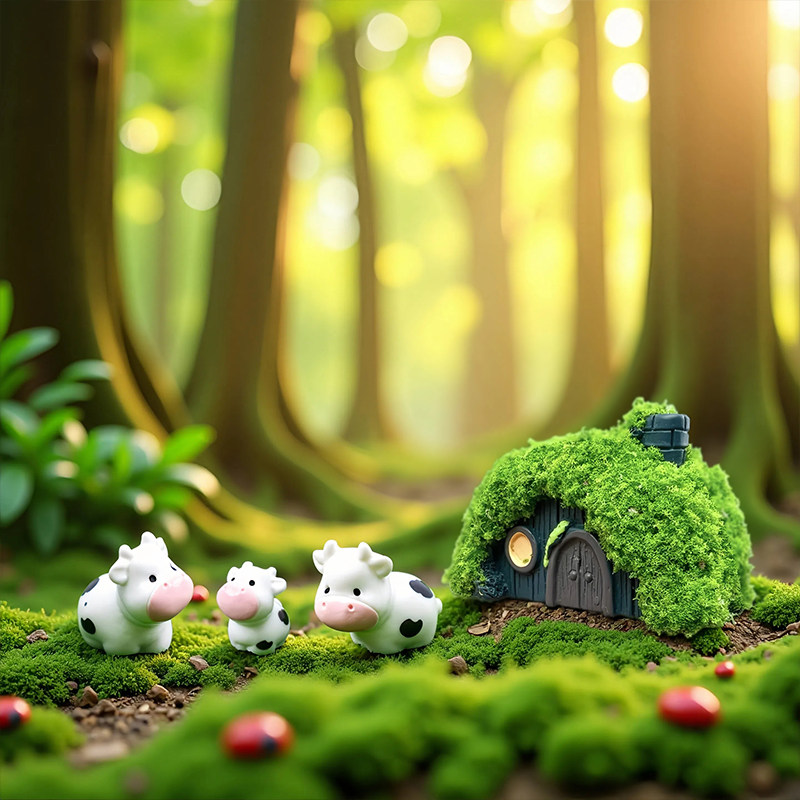 苔藓微景观DIY装饰品盆景花盆可爱一群小奶牛生态瓶造景小摆件,淘宝优惠券,粉丝福利购,淘宝优惠卷