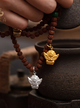 日系coopkoops925银大鹏金翅鸟吊坠藏式民族风随身情侣项链星月