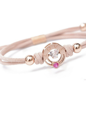 日系coopkoop银情侣手链一对感应震动编织简约男女学生生日礼物