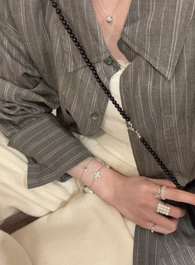 日系CoopKoop超精致！中古vintage方形珍珠戒指韩系气质轻奢高级