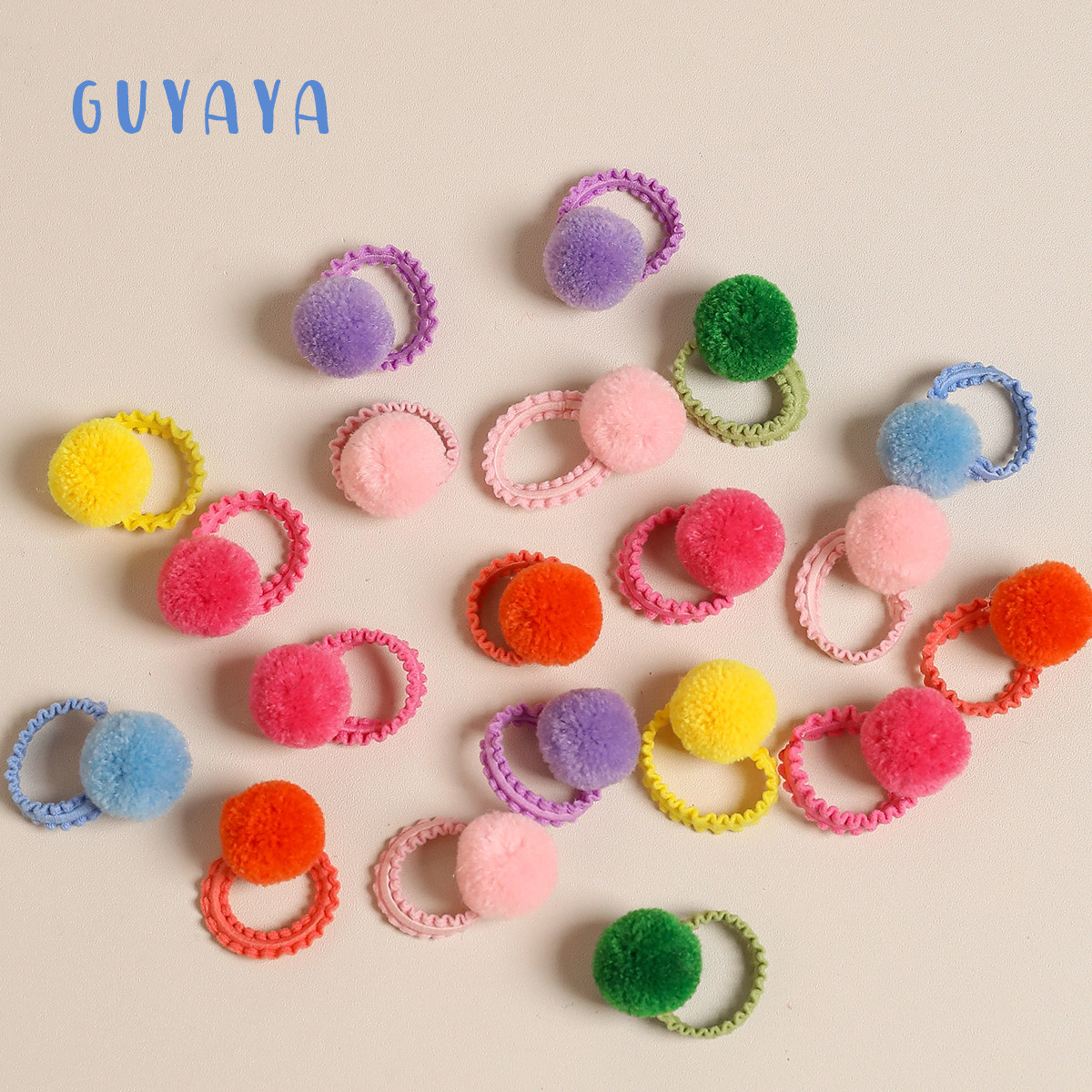 儿童可爱小毛球彩色发圈宝宝扎小揪揪橡皮筋小女孩扎辫子拇指发绳,淘宝优惠券,粉丝福利购,淘宝优惠卷