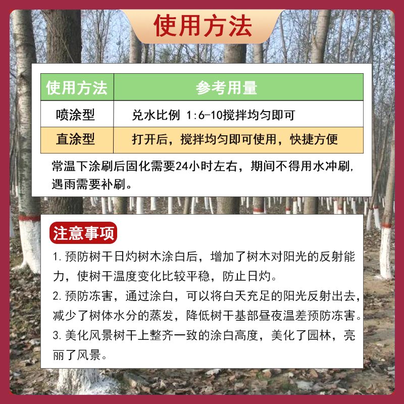 厂家肥公肥婆 树干涂白剂果树防虫防抗冻刷白园艺苗木大树防寒抗 - 图2