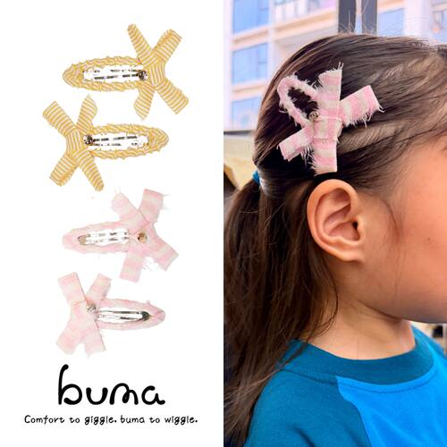 buma26新品儿童鬼马风手工发夹一起去春游缠绕款蝴蝶结发饰 - 图1