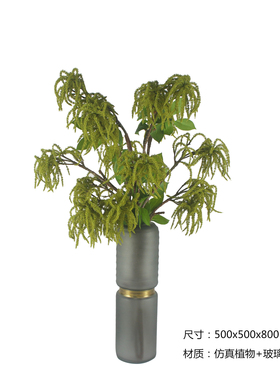 简约现代风会所仿真花艺软装