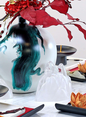 高温陶瓷新中式客厅玄关创意摆件