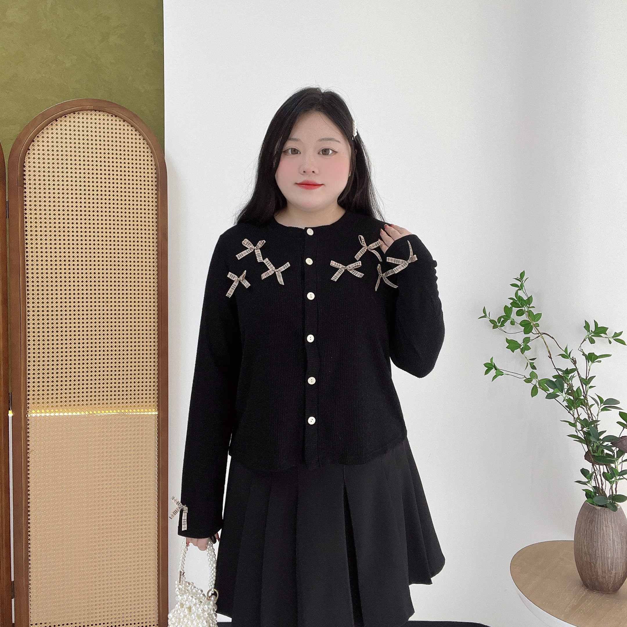 胖莹莹大码女装少女感小众蝴蝶结甜美小香开衫红色新年上衣针织衫,淘宝优惠券,粉丝福利购,淘宝优惠卷