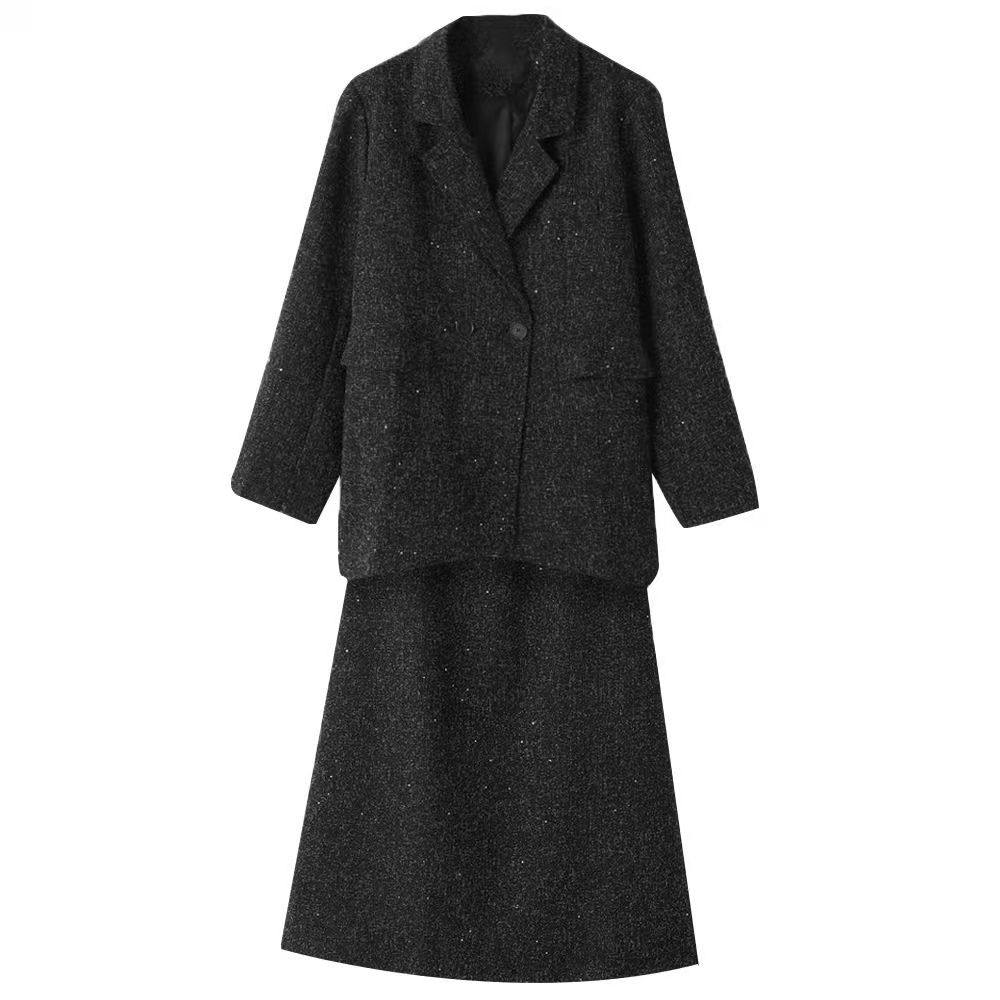 胖莹莹大码女装300斤胖m高级感老钱风气质加肥亮片西服半身裙套装,淘宝优惠券,粉丝福利购,淘宝优惠卷