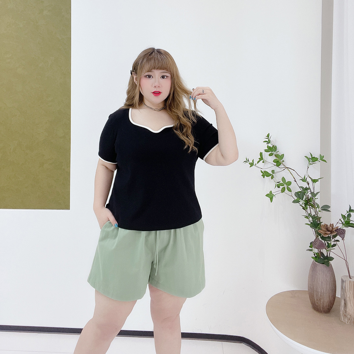 2025夏季胖莹莹大码女装多巴胺薄款宽松休闲慵懒高腰百搭山本短裤,淘宝优惠券,粉丝福利购,淘宝优惠卷