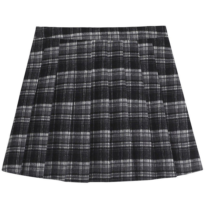 学院风黑白格纹jk减龄胖莹莹大码女装200斤胖mm高腰百搭A字半身裙,淘宝优惠券,粉丝福利购,淘宝优惠卷
