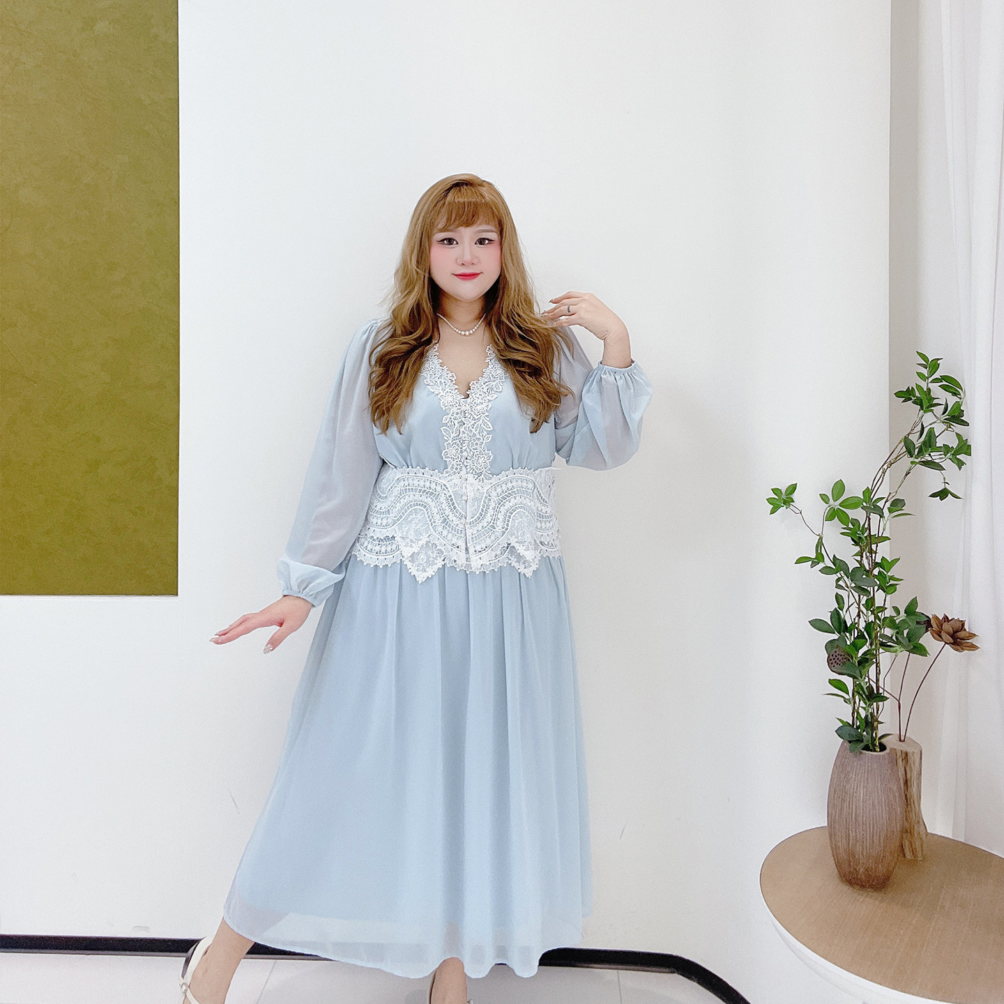 胖莹莹大码女装300斤甜美温柔精致高级感蕾丝V领小衫半身裙套装,淘宝优惠券,粉丝福利购,淘宝优惠卷