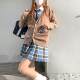 Original blue plaid skirt jk uniform