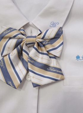 春日部【浮金】原创设计条纹领结领带jk制服女搭配小物蓝色学院风