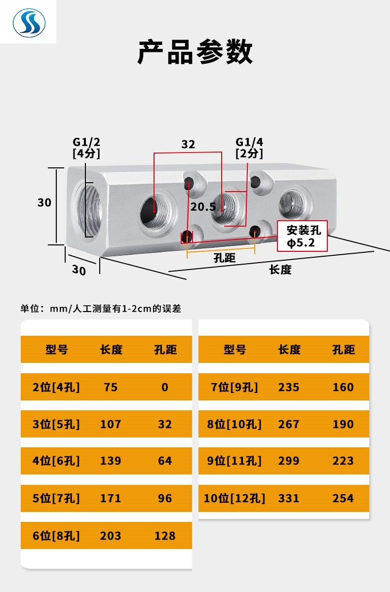 分气块多管路铝合金分气路气管接头 允斐气动元件