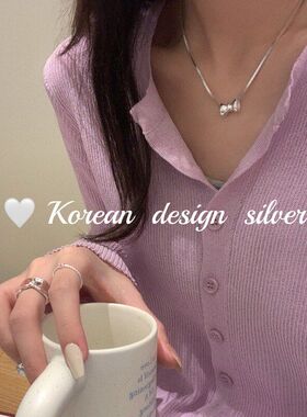 纯银扁蛇日系风韩版叠戴ins项链