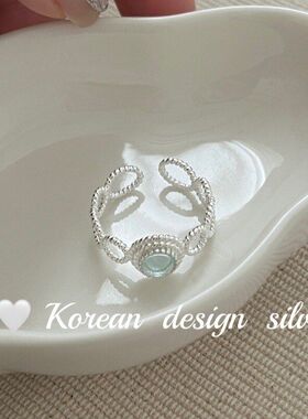 拼接韩国小众高级感S925麻花ins