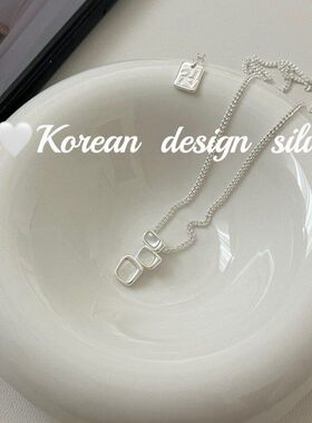 方形韩版简约ins项链白锁骨风小