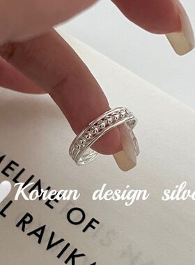 戒指韩国ins女纯银简约博主同款