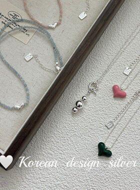 S925设计爱心形大门东高级饰品