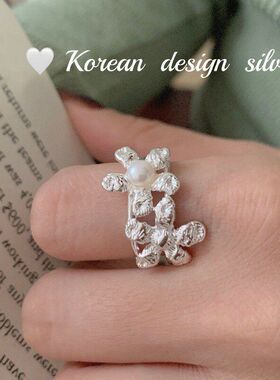 时尚优雅气质女甜酷戒指S925花朵