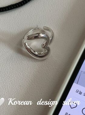 纯银指环S925重工可镂空女爱心