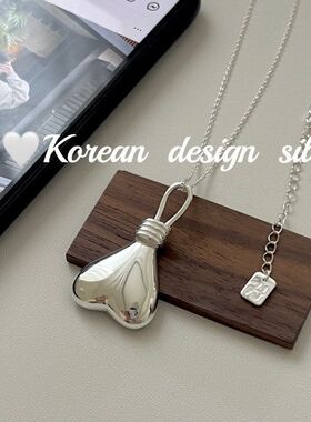 长款叠韩国S925重工小众亮纯银