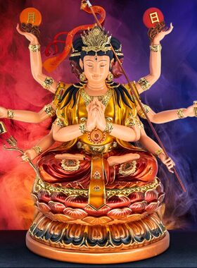 家用佛堂供奉斗姆元君神像树脂中天梵气斗母星君像中式工艺装饰品