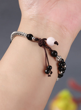 黑色送闺蜜辣妹手链国风