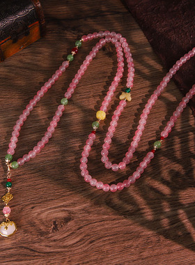 国风新中式长款多圈项链琉璃