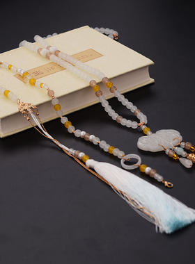 古风琉璃仿珍珠圆链女