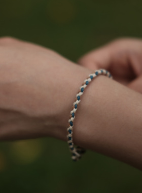 再想想植物染纯手工编织手链草木染纯棉线手编绳手编小众情侣手链