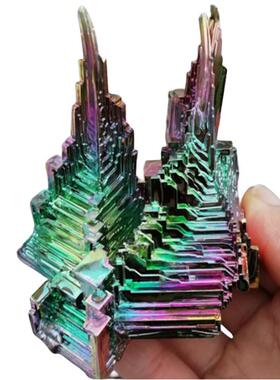 铋矿金属晶体矿石颜色绚丽彩虹之美矿物标本工艺品同学聚会纪念品