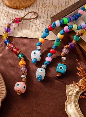 欧美新款米珠串珠手链百搭个性手饰手工小众时尚热门亚克力彩色