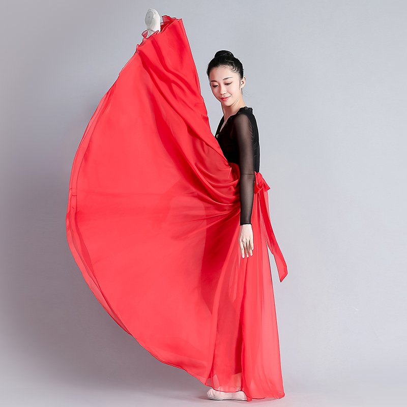 民族中国风古典舞蹈大摆现代纱裙 众托半身裙