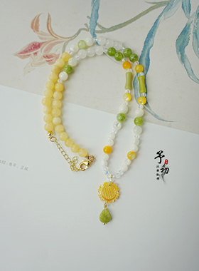 【向阳】黄碟贝向日葵锁骨链原创设计百搭夏日手工法式项链