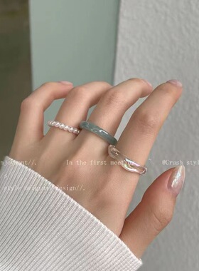 亚克力复古冷淡风女士戒指套装