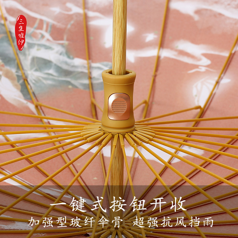 红伞结婚伞长柄大号直杆古风汉服中式复古婚礼婚嫁接亲红色雨伞