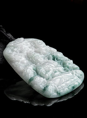 天然正品缅甸A货翡翠九龙观音玉石吊坠时尚高档挂件男士女款玉坠