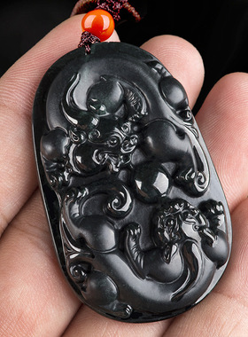 天然正品墨翠A货保真翡翠墨玉通财貔貅冰种玉石吊坠皮丘挂件玉器