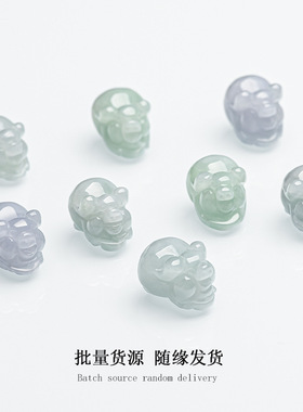 天然正品翡翠A货生肖猪吊坠通财冰种玉石男士项链女款挂件玉佩