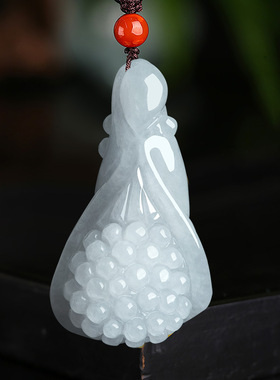 多子多福天然正品缅甸A货保真翡翠兰花吊坠冰种玉石挂件花件玉器