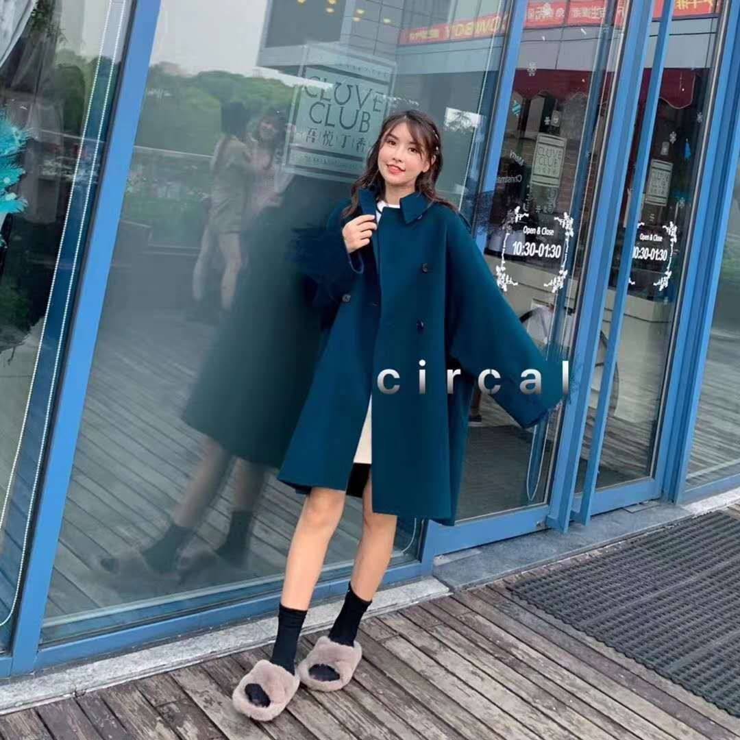 2022秋冬新款双面绒中长款羊毛大衣 索梵拉毛呢外套