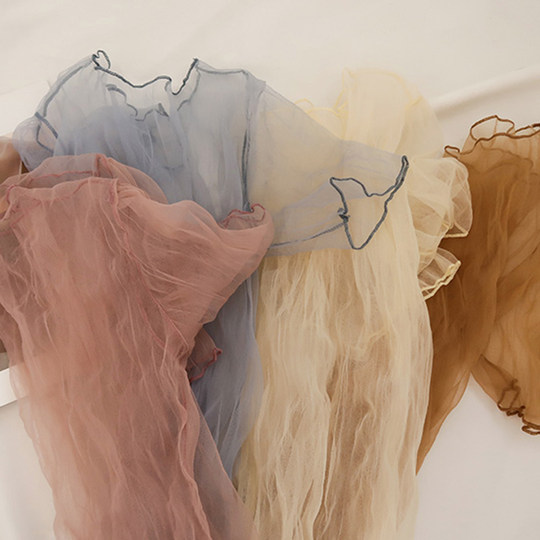 Capa interior de malla de encaje, camisa con parte inferior transparente súper linda, súper linda