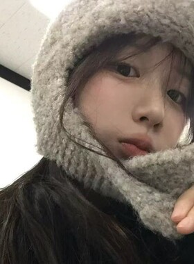 韩系羊毛混纺显脸小针织帽百搭毛线飞行帽女冬保暖护耳学生雷锋帽
