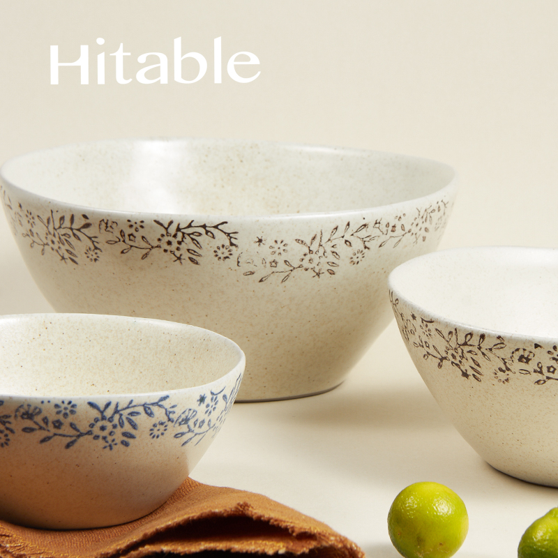 Hitable 凡花系列碗陶瓷米饭碗家用拉面碗大汤碗特别好看的吃饭碗