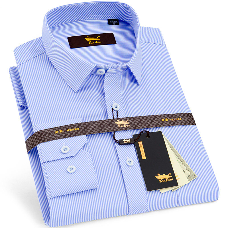 kin don男士长袖商务休闲白衬衣 金盾男装旗舰衬衫