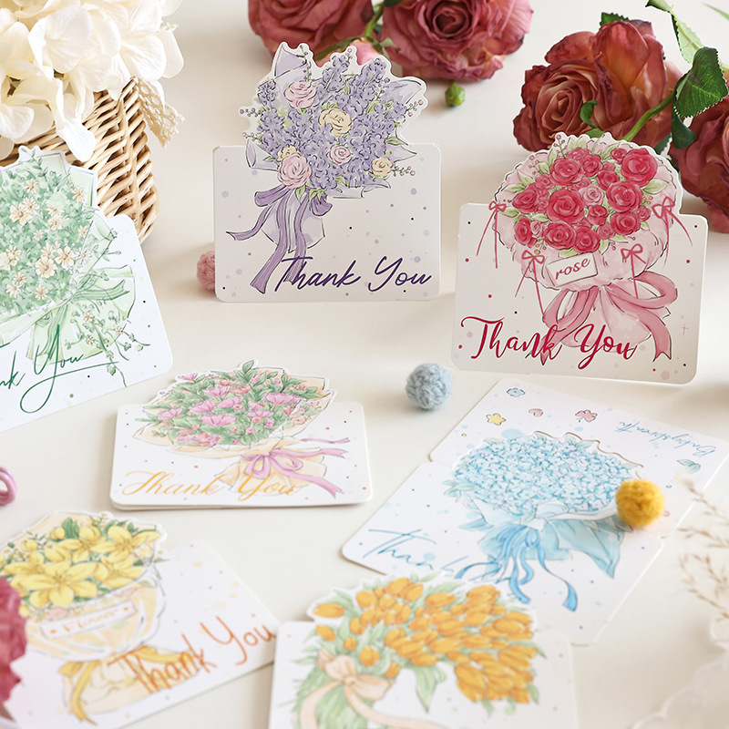 Mother's Day greeting card handwritten three-dimensional high-end postcard flowers blank card ins style birthday thank you woman lover teacher gratitude blessing message flower shop baking wholesale Christmas New Year