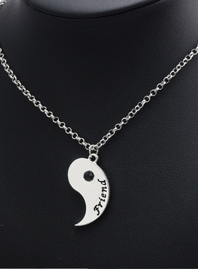 合金十字链吊坠项链男女通用双人