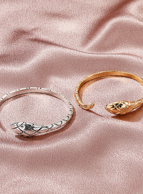 锌合金朋克蛇形男女通用手镯手环