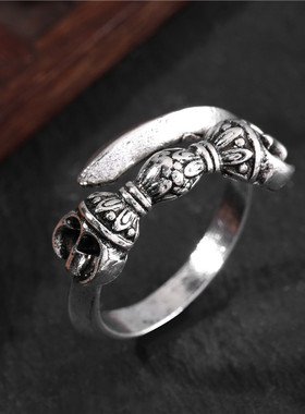 简约合金男生开口可调节戒指指环