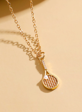 韩式爆款网球拍吊坠锁骨链